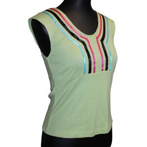F.L. Malik Y2K Deadstock Lime Green Contrast Trim Tank Top